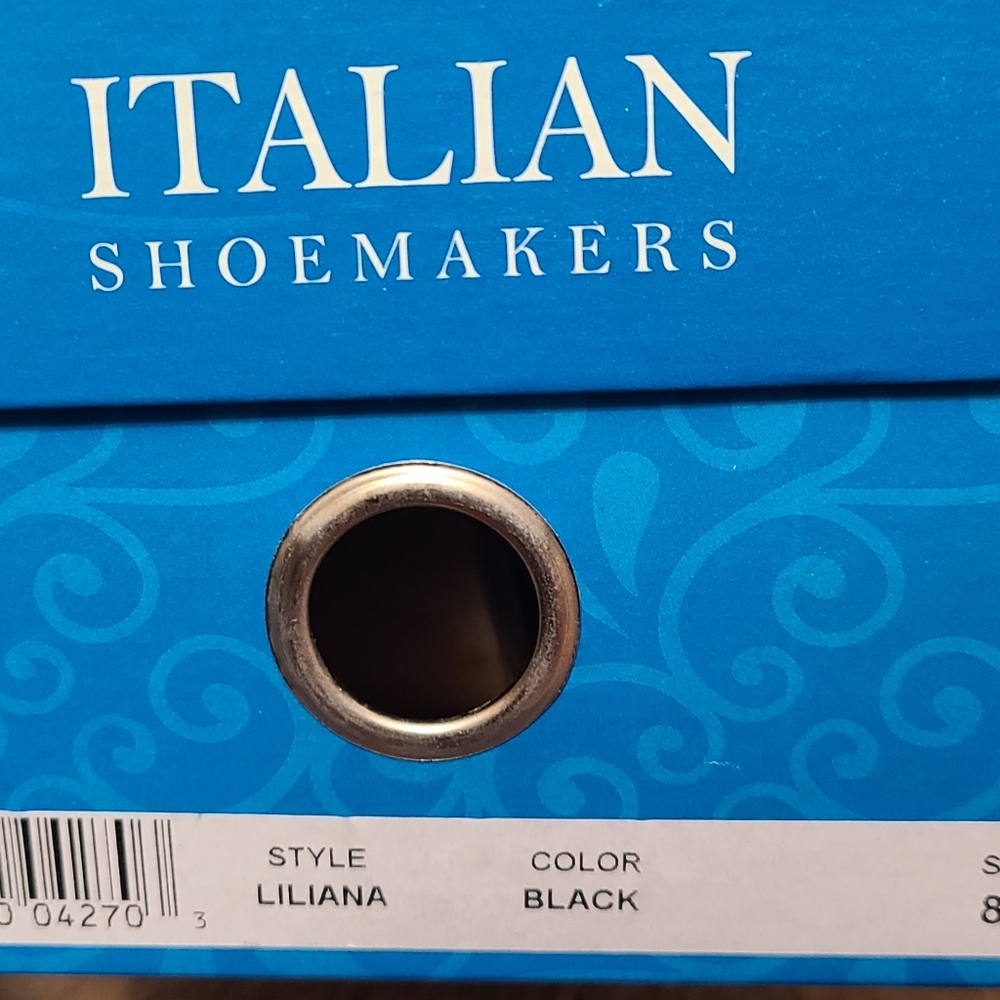 Italian Shoemakers Liliana Black Wedge Sandal Slip-on 8 1/2 - Picture 5 of 6